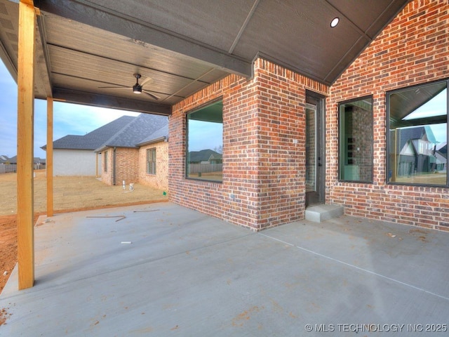 view of patio / terrace with ceiling fan