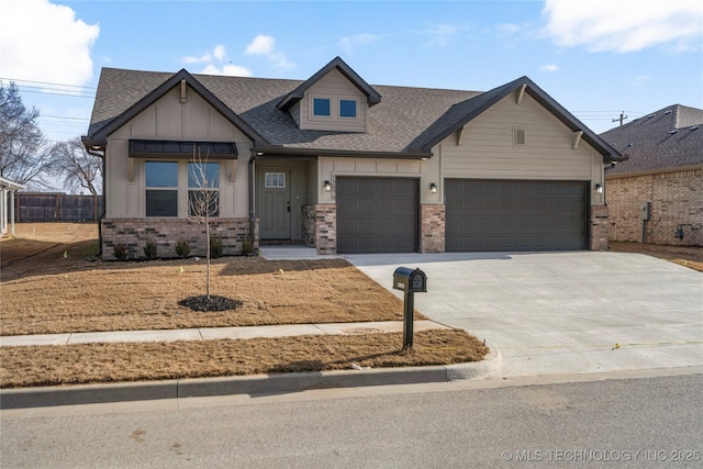 craftsman inspired home featuring a garage