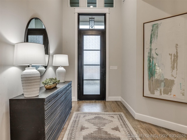 foyer with light hardwood / wood-style flooring