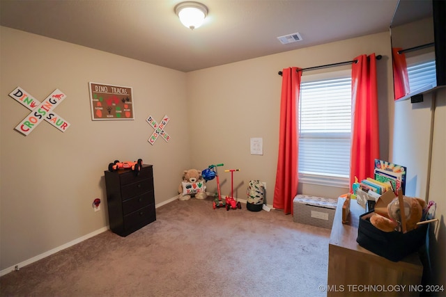 game room featuring carpet