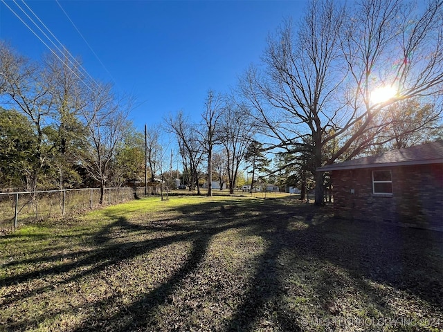 view of yard with fence