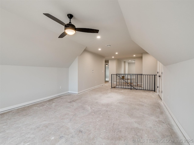 additional living space with lofted ceiling