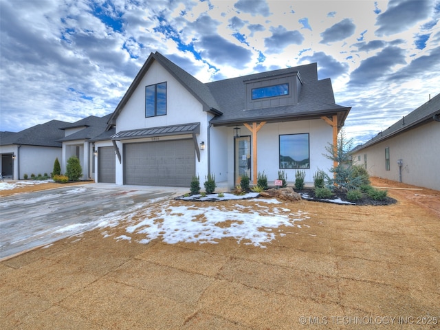 view of front facade with a garage