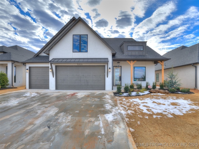 view of front of house with a garage