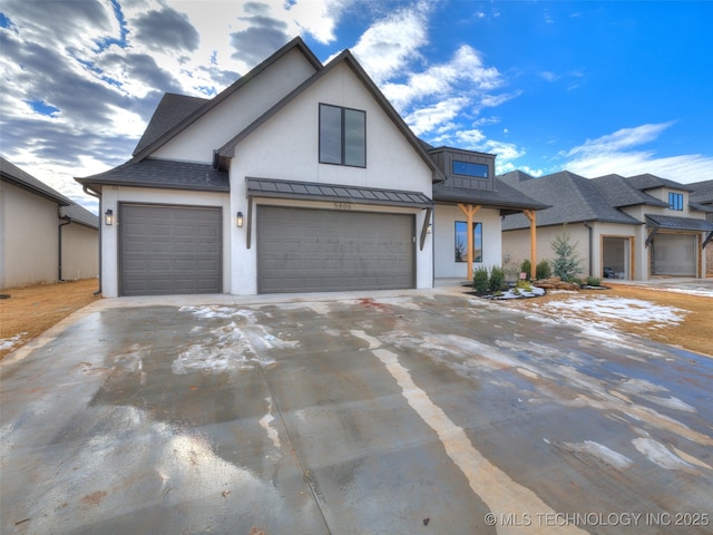 view of front of house with a garage