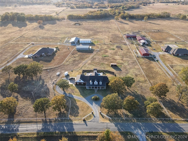 drone / aerial view featuring a rural view