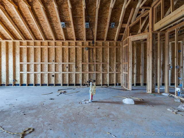 misc room with vaulted ceiling