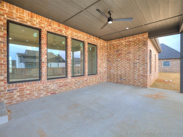 view of patio / terrace with ceiling fan