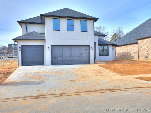 view of front property with a garage