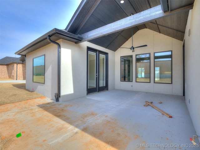 view of patio / terrace featuring ceiling fan