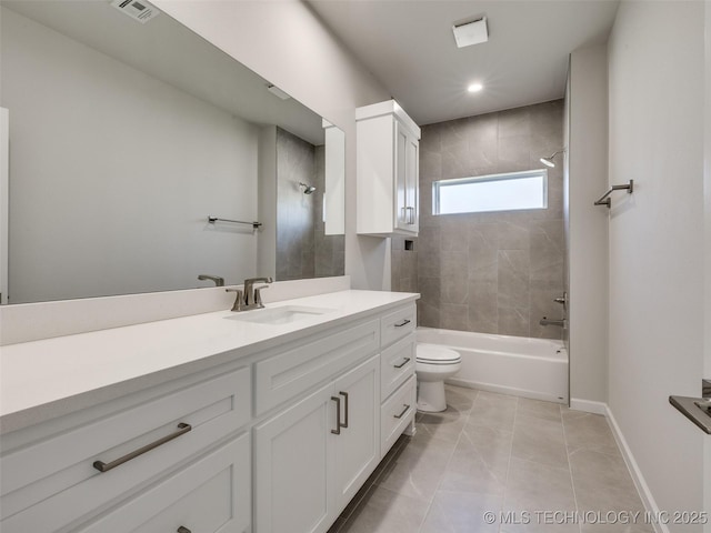 11224 S Fir Ave W, Jenks, OK 74037 - full bath with toilet, vanity, shower / bath combination, recessed lighting, and baseboards