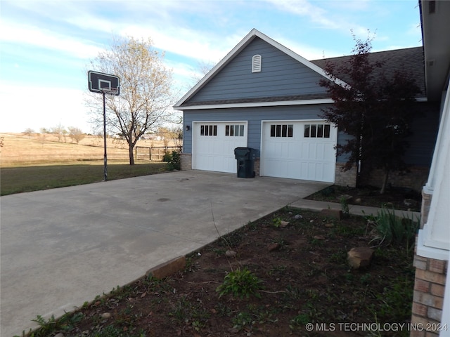 view of garage