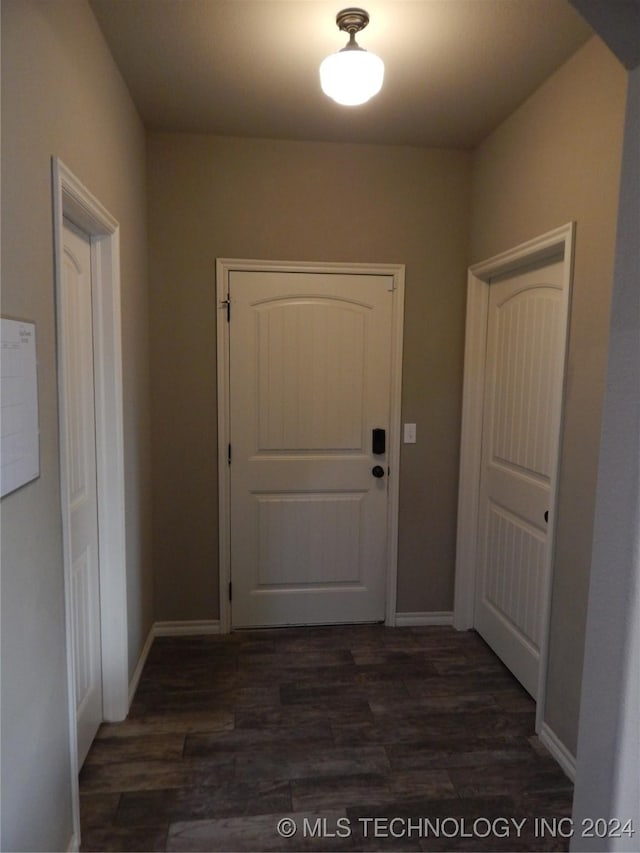 interior space featuring dark hardwood / wood-style floors