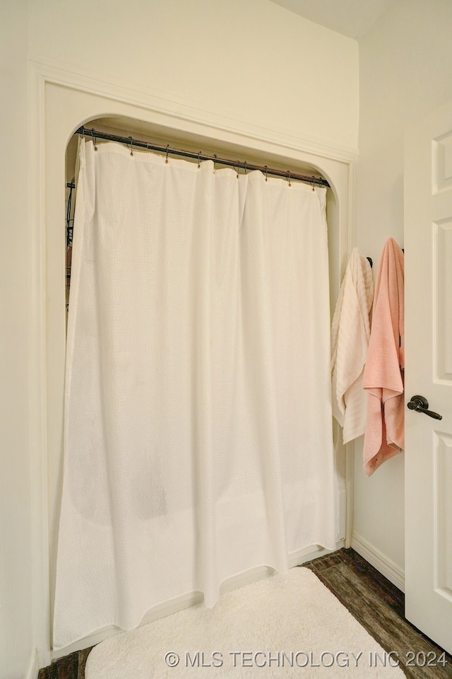 bathroom featuring hardwood / wood-style flooring