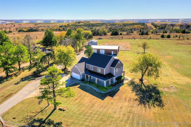 aerial view with a rural view