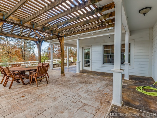 view of patio / terrace with a pergola