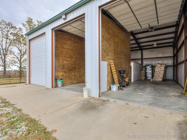 view of garage