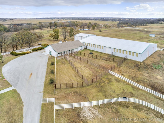 bird's eye view featuring a rural view