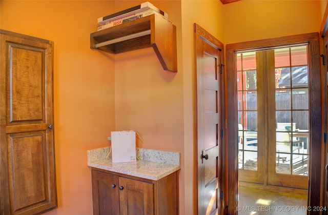 bathroom featuring french doors