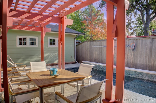 view of patio with a pergola