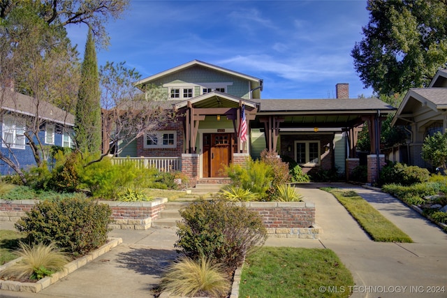 view of front of home with a porch