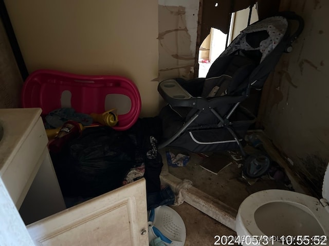 bathroom with vanity and toilet