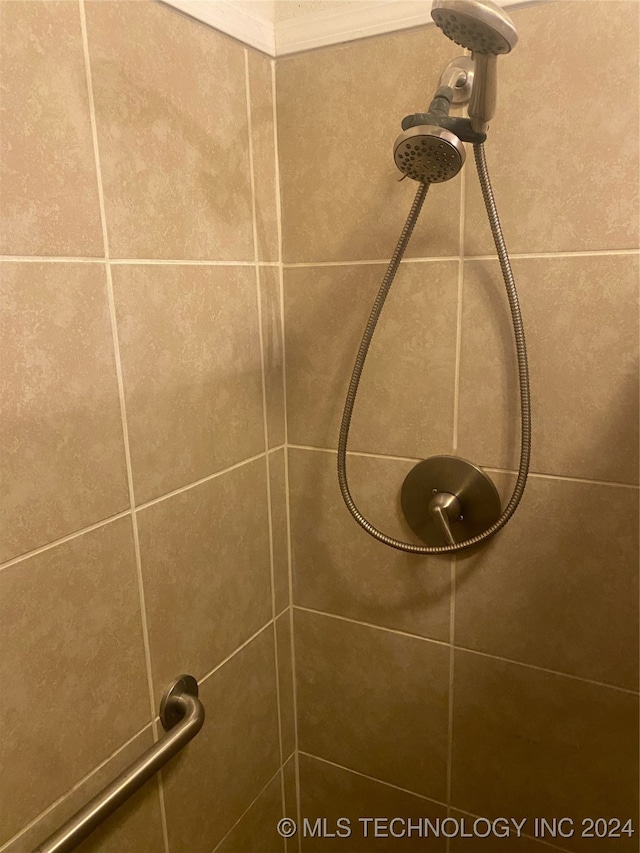 room details with a tile shower