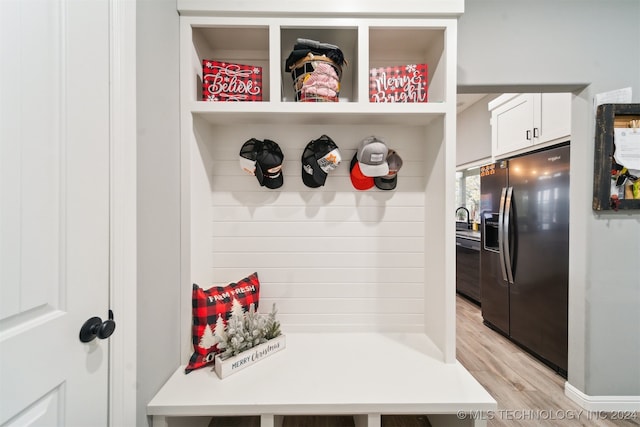 mudroom featuring light hardwood / wood-style flooring