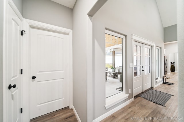 hall featuring hardwood / wood-style floors