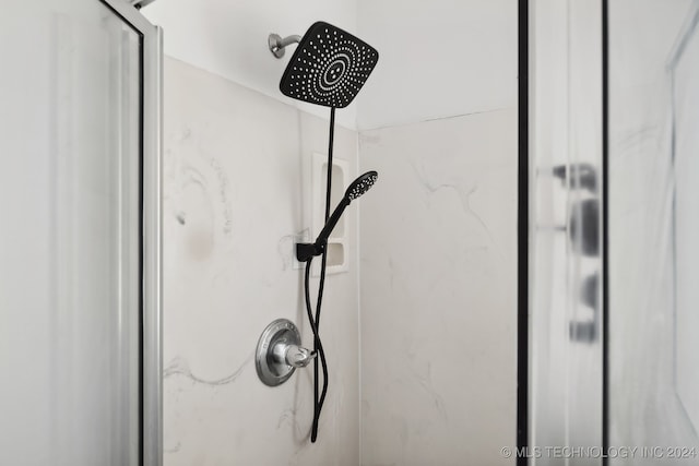 interior details with a marble finish shower