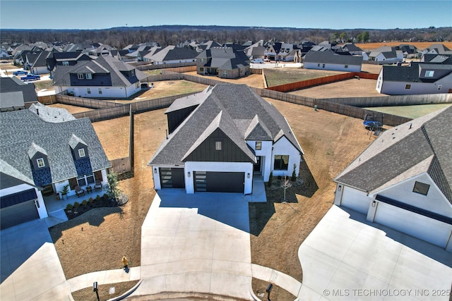 drone / aerial view with a residential view