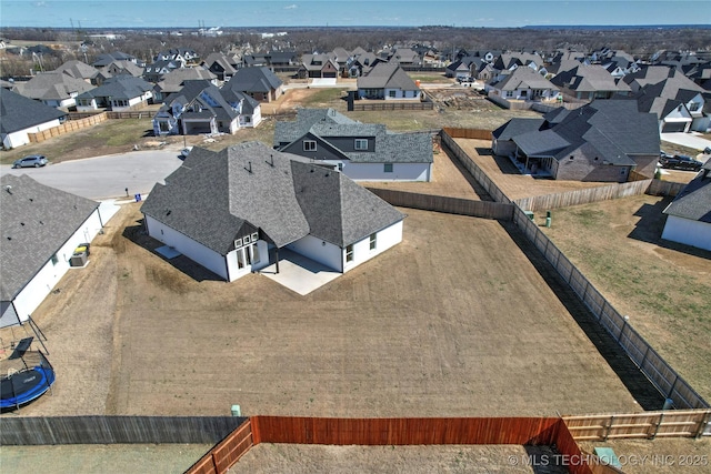 drone / aerial view with a residential view