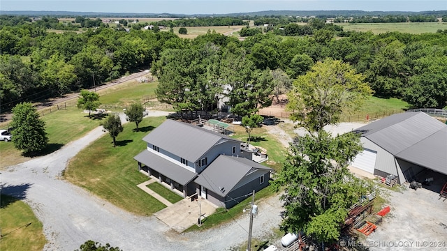 bird's eye view with a rural view