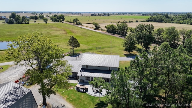 drone / aerial view featuring a rural view