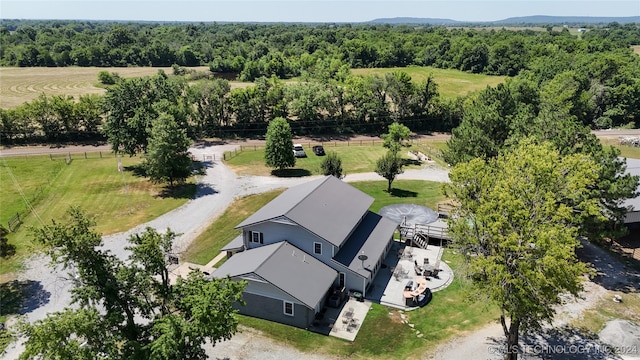 drone / aerial view with a rural view