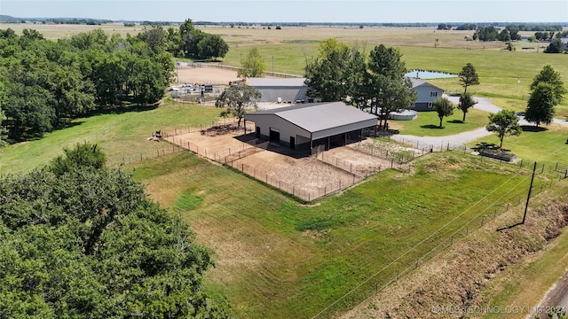 bird's eye view with a rural view