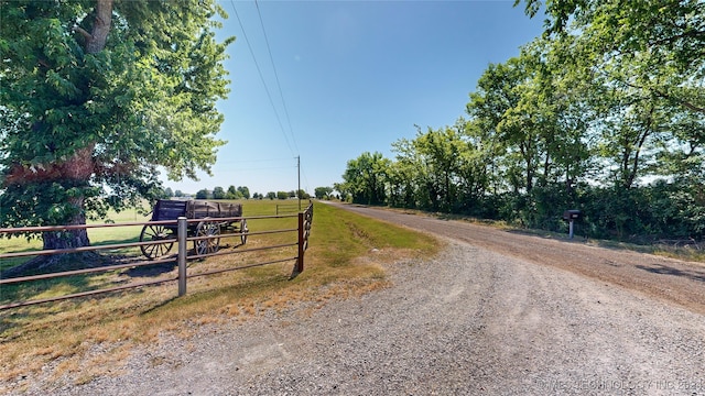 view of street featuring a rural view