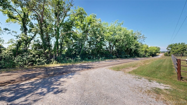 view of road with a rural view