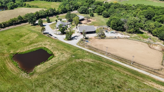 aerial view with a rural view