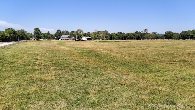 view of yard with a rural view