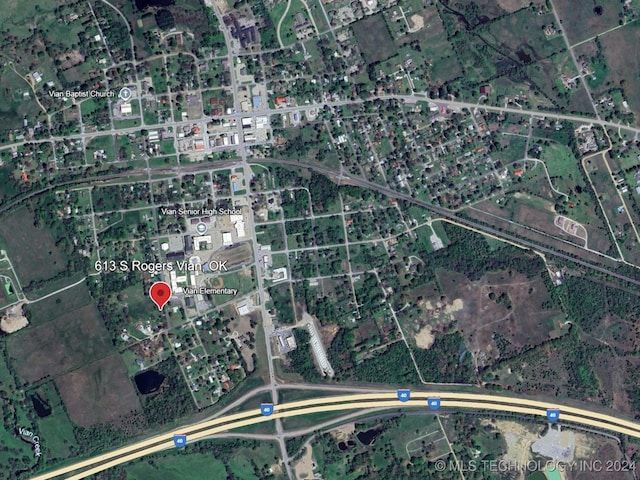 613 S Rodgers St, Vian, OK 74962 - aerial view of property's location