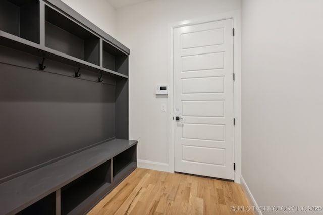 mudroom featuring light hardwood / wood-style floors