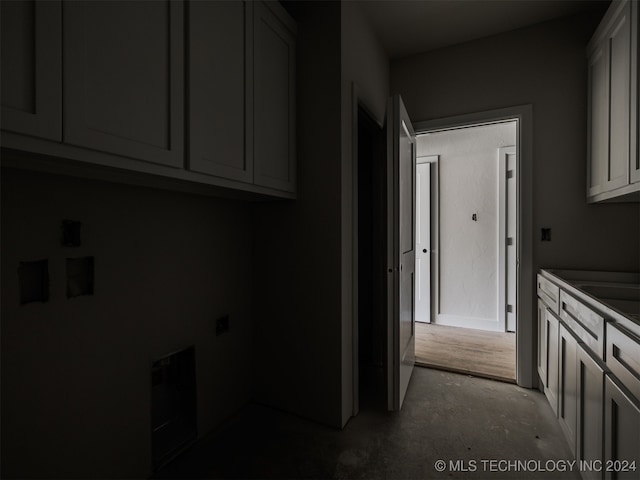 interior space featuring cabinets