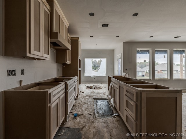 kitchen with a kitchen island