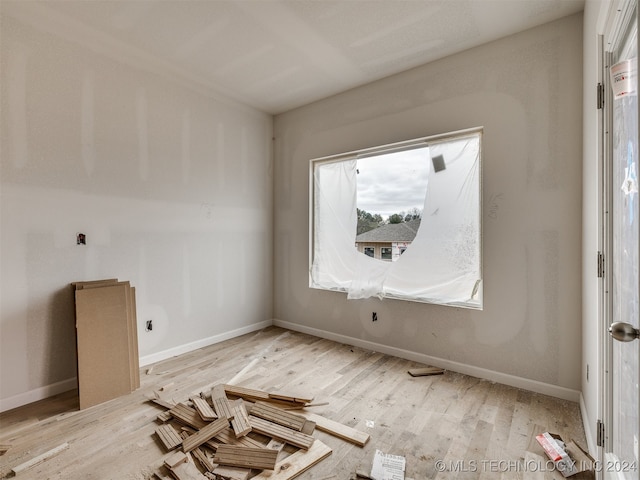 empty room featuring light wood-type flooring