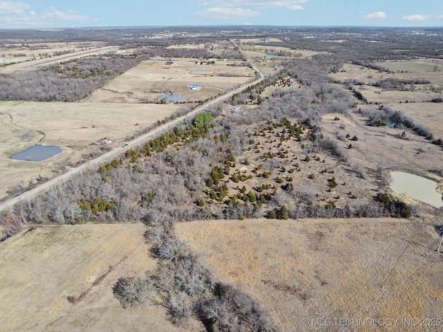 bird's eye view with a rural view