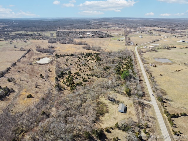 aerial view featuring a rural view