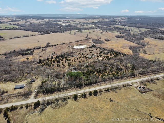 bird's eye view featuring a rural view