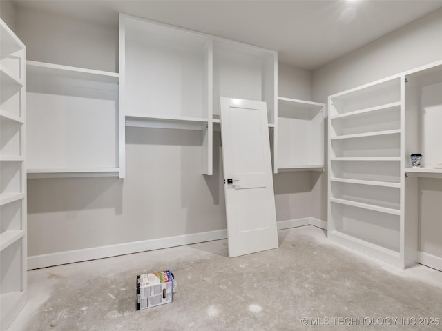 view of walk in closet