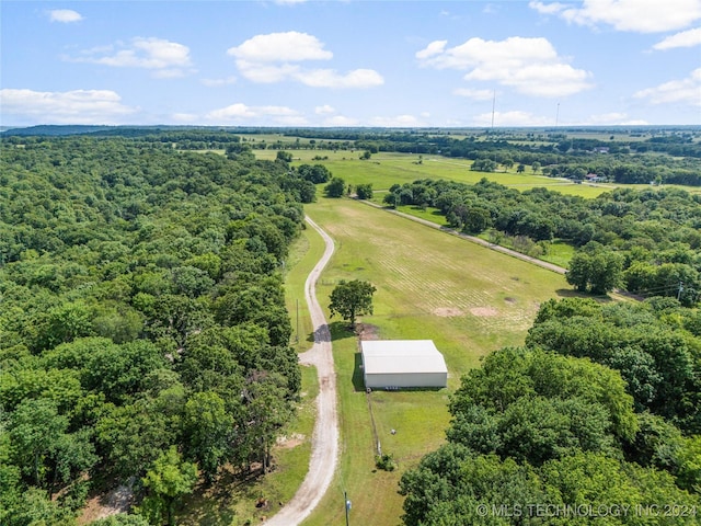 aerial view with a rural view